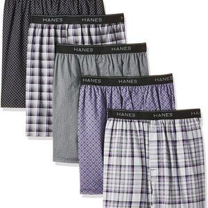5-Pack Printed Woven Exposed Waistband Boxers